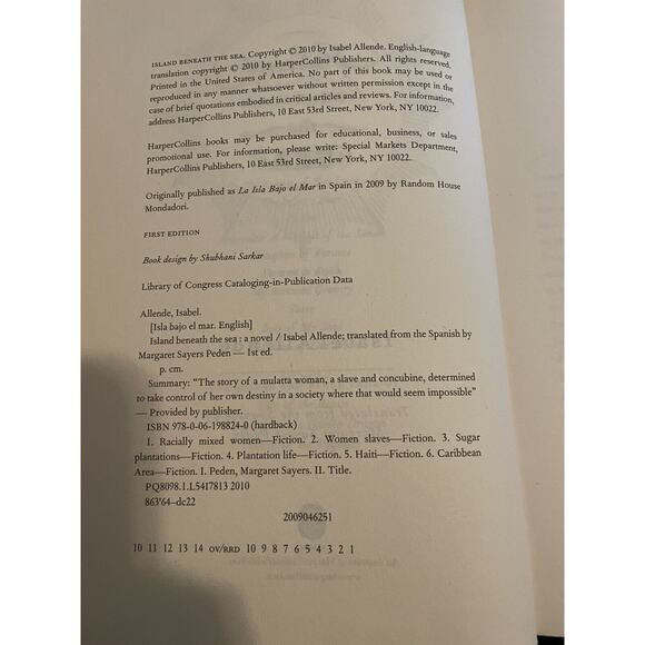 Island Beneath the Sea : A Novel by Isabel Allende (2010, Hardcover) - Picture 2 of 9